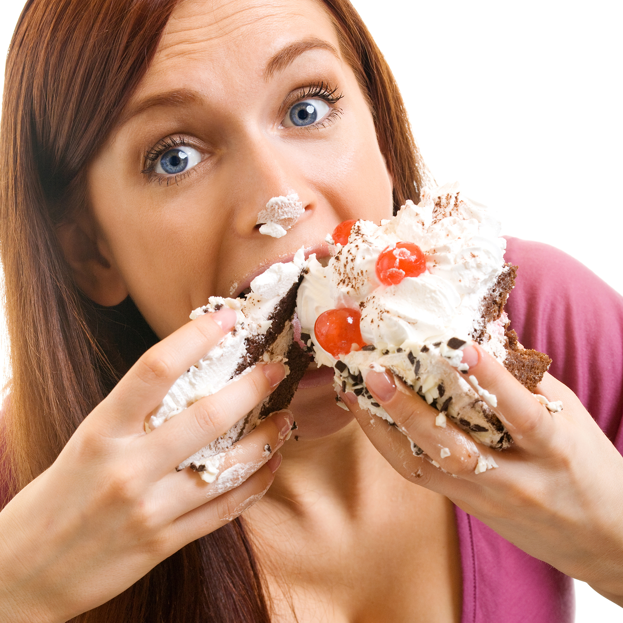 Kobieta jedząca ciastko